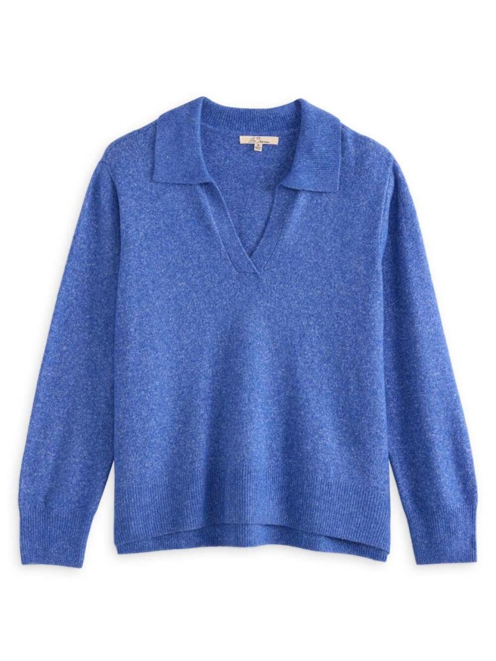 Les Serein Tini Johnny Collar Long Sleeve Sweater Blue Plus 3X (Stitch Fix)